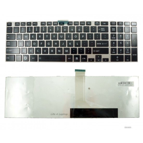 Klaviatūra Toshiba Satellite C850 C855 C870 L850 P850 US sidabriniu rėmeliu