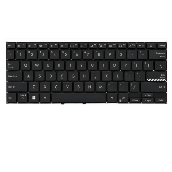Klaviatūra Asus Vivobook X1402 X1403 M1402 A1403 X1404 US su apšvietimu Klaviatūra Asus Vivobook X1402 X1403 M1402 A1403 X1404 US su apšvietimu