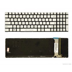 Klaviatūra Asus G551 G771 N551 N552 US sidabrinė su apšvietimu