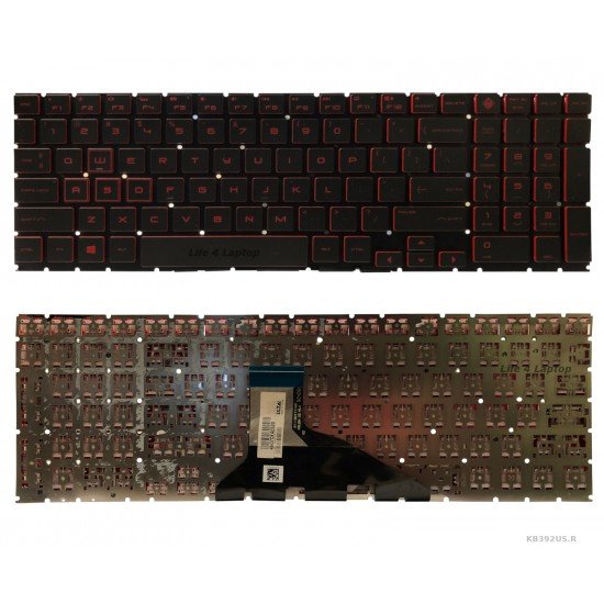 Klaviatūra HP Omen 15-DC 15-DH US su raudonomis raidėmis