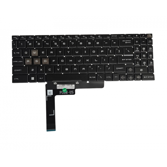 Klaviatūra MSI Pulse 15 B13VGK Pulse 15 B13VFK MS-1585 US su baltu apšvietimu