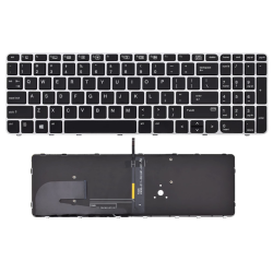 Klaviatūra HP Elitebook 850 G3 850 G4 755 G3 755 G4 US su sidabriniu rėmeliu ir apšvietimu Klaviatūra HP Elitebook 850 G3 850 G4 755 G3 755 G4 US su sidabriniu rėmeliu ir apšvietimu