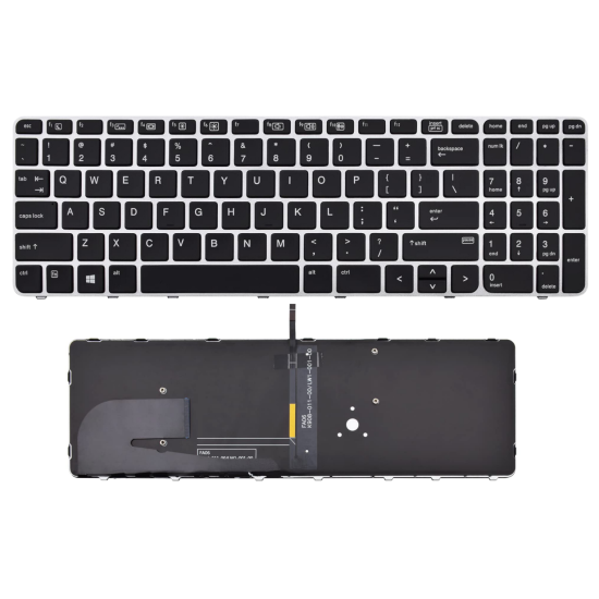 Klaviatūra HP Elitebook 850 G3 850 G4 755 G3 755 G4 US su sidabriniu rėmeliu ir apšvietimu