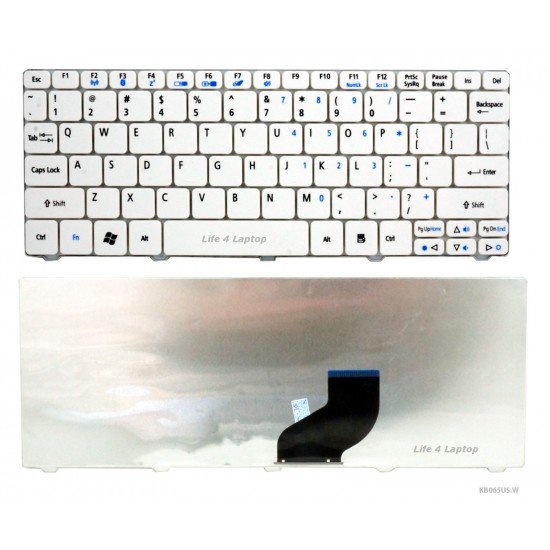 Klaviatūra Acer Aspire one D257 D255 532H 521 D260 US balta