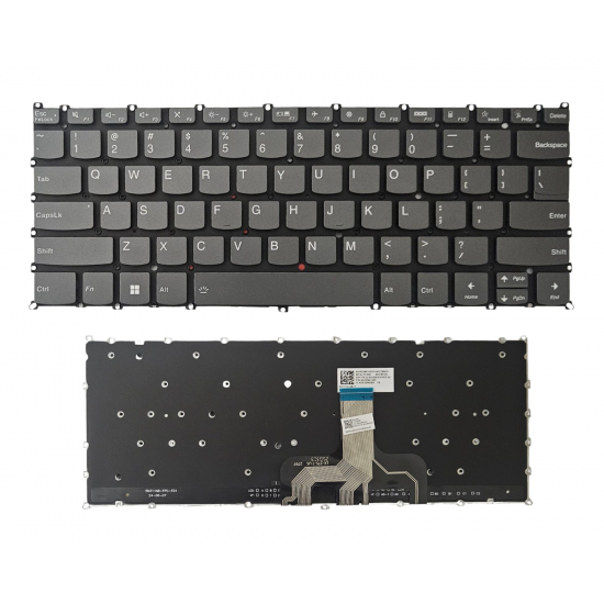 Klaviatūra Lenovo Yoga 7 14IAL7 7 14ARB7 7 14ARH7 slim 7 Pro 14ARH7  2022 US pilka su apšvietimu Klaviatūra Lenovo Yoga 7 14IAL7 7 14ARB7 7 14ARH7 slim 7 Pro 14ARH7  2022 US pilka su apšvietimu