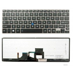 Klaviatūra Toshiba Portege Z30-A US su sidabriniu rėmeliu