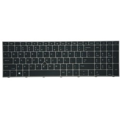 Klaviatūra HP Zbook Fury 17 G7 G8 US su sidabriniu rėmeliu ir apšvietimu