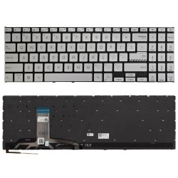 Klaviatūra Asus X1502VA X1502ZA X1603ZA M1503Q M1503Z X1605V M1502I M1603Q US sidabrinė su apšvietimu