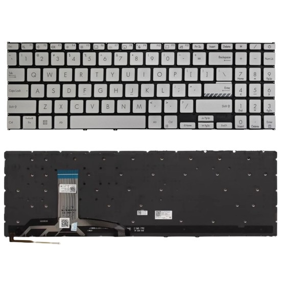 Klaviatūra Asus X1502VA X1502ZA X1603ZA M1503Q M1503Z X1605V M1502I M1603Q US sidabrinė su apšvietimu Klaviatūra Asus X1502VA X1502ZA X1603ZA M1503Q M1503Z X1605V M1502I M1603Q US sidabrinė su apšvietimu