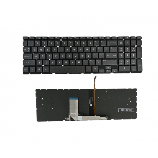 Klaviatūra HP Victus 16-R 16-E 16-D 16-S 15-FA 15-FB US su apšvietimu