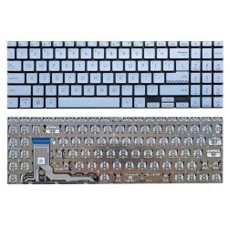 Klaviatūra Asus K3605ZV K3605VC K3504 M3504 S3504 E1504 M3605 US sidabrinė su apšvietimu