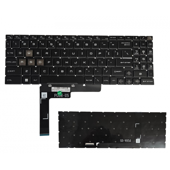 Klaviatūra MSI MS-1585 MS1583 Katana A15 AI A8VE Sword A11SC US su spalvotu apšvietimu Klaviatūra MSI MS-1585 MS1583 Katana A15 AI A8VE Sword A11SC US su spalvotu apšvietimu