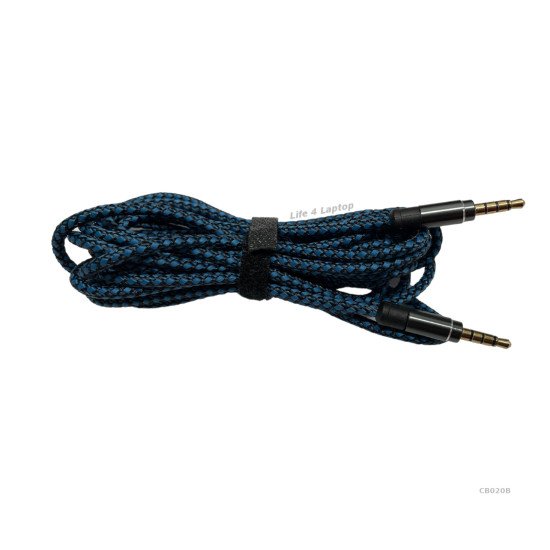 Aux kabelis 4pin kištukas 3,5mm mėlynas