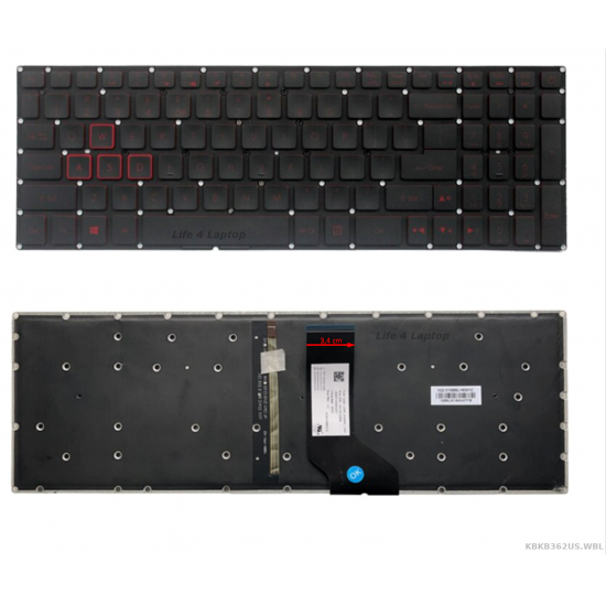 Klaviatūra Acer Aspire VX5-591 VX5-793 G3-571 G3-572 US su raudonu apšvietimu