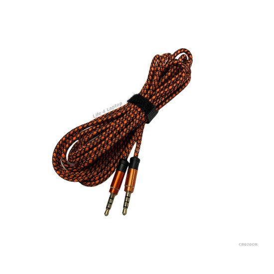 Aux kabelis 4pin kištukas 3,5mm oranžinis