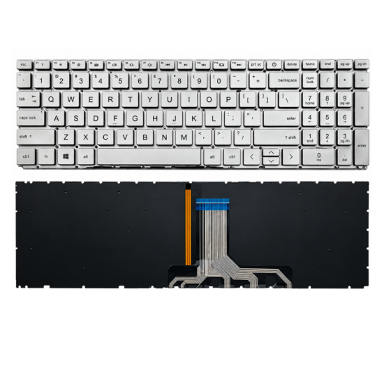 Klaviatūra HP Pavilion 15-EH 15-EG sidabrinė su apšvietimu