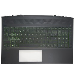 Klaviatūra HP Gaming 15-DK 15T-DK L57593-031 L58826-031 UK su korpusu ir žaliu apšvietimu
