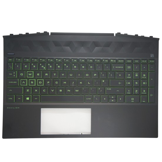Klaviatūra HP Gaming 15-DK 15T-DK L57593-031 L58826-031 UK su korpusu ir žaliu apšvietimu Klaviatūra HP Gaming 15-DK 15T-DK L57593-031 L58826-031 UK su korpusu ir žaliu apšvietimu