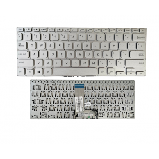 Klaviatūra Asus X409 A412 X412 R423 R424 US sidabrinė Klaviatūra Asus X409 A412 X412 R423 R424 US sidabrinė