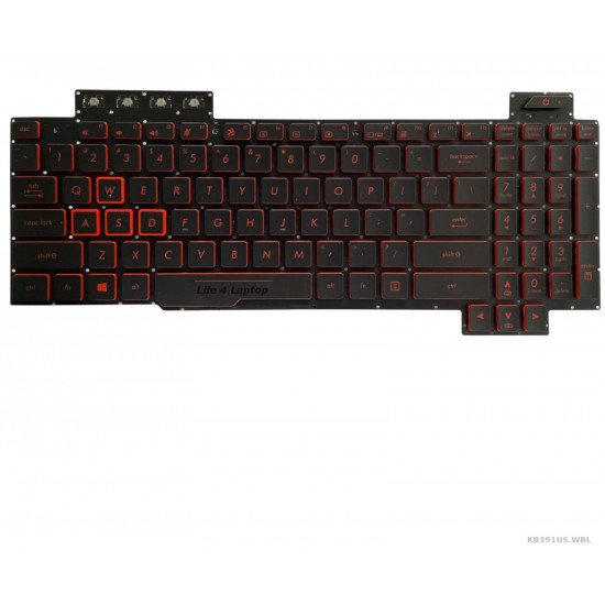 Klaviatūra Asus FX504 FX505 US su raudonu apšvietimu