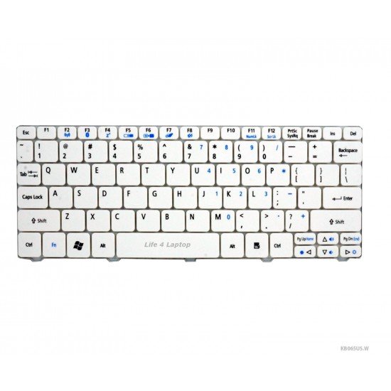 Klaviatūra Acer Aspire one D257 D255 532H 521 D260 US balta