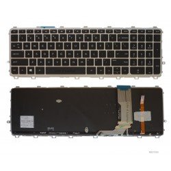 Klaviatūra HP Envy 15-J 17-J US su sidabriniu rėmeliu su apšvietimu Klaviatūra HP Envy 15-J 17-J US su sidabriniu rėmeliu su apšvietimu