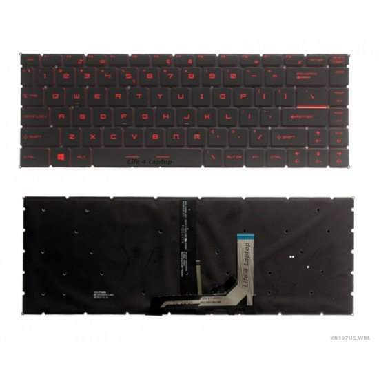 Klaviatūra MSI GF63 GS65 US su raudonu apšvietimu