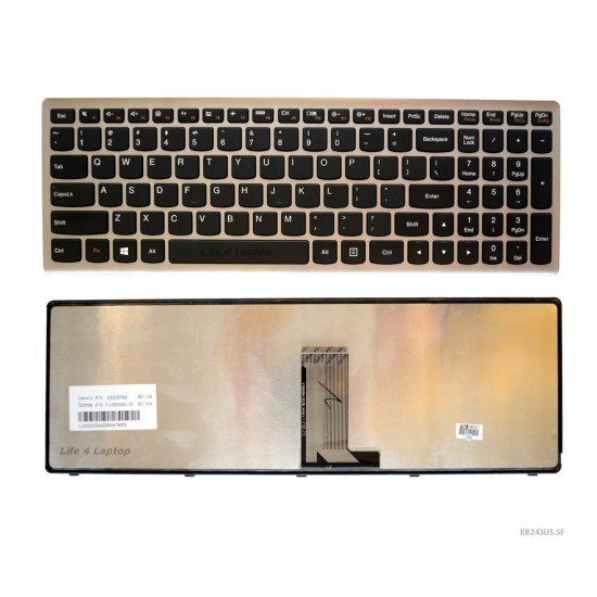 Klaviatūra Lenovo U510 U710 US su sidabriniu rėmeliu