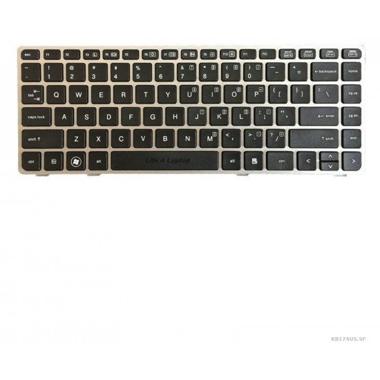 Klaviatūra HP Elitebook 8470P 8460P US su sidabriniu rėmeliu