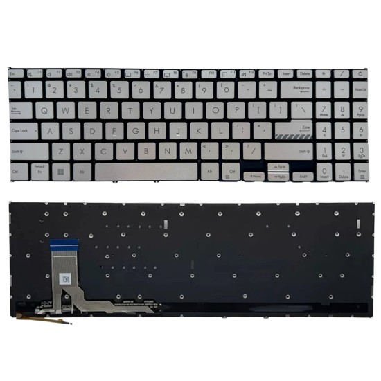 Klaviatūra Asus K3605ZV K3605VC K3504 M3504 S3504 E1504 M3605 US sidabrinė su apšvietimu Klaviatūra Asus K3605ZV K3605VC K3504 M3504 S3504 E1504 M3605 US sidabrinė su apšvietimu