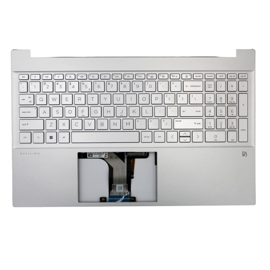 Klaviatūra HP Pavilion 15-EH 15-EG su apšvietimu ir korpusu sidabrinė