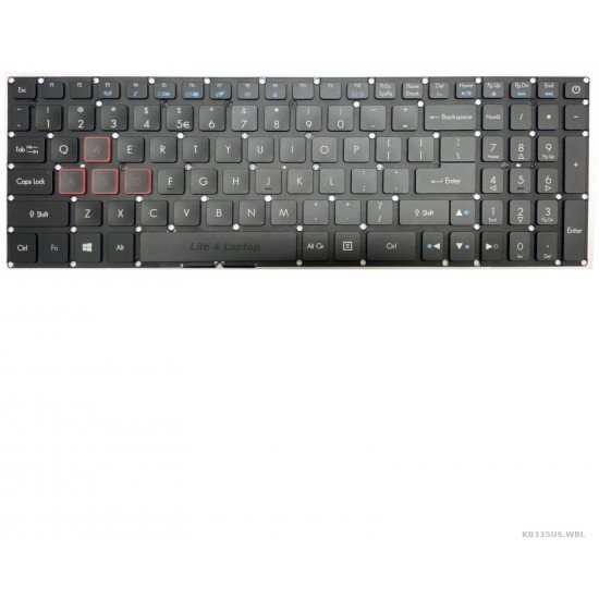 Klaviatūra Acer Nitro AN515-52 AN515-42 AN515-51 AN515-53 su raudonu apšvietimu