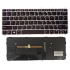 Klaviatūra HP Elitebook 820 G3 820 G4 725 G3 725 G4 US su sidabriniu rėmeliu ir apšvietimu