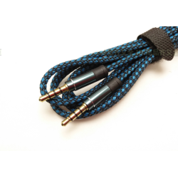 Aux kabelis 4pin kištukas 3,5mm mėlynas