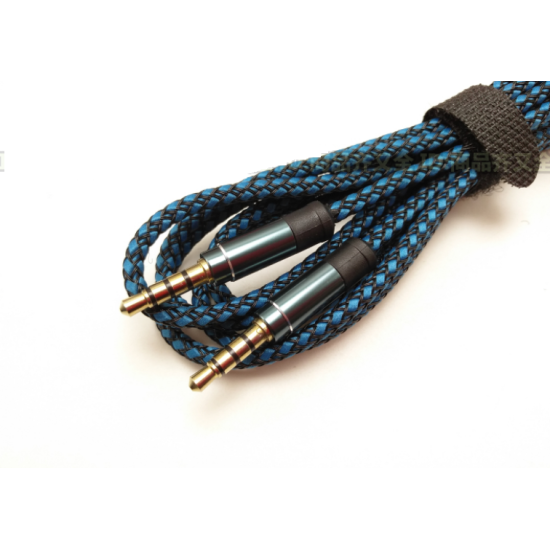 Aux kabelis 4pin kištukas 3,5mm mėlynas