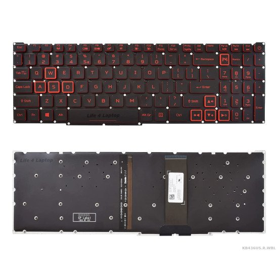 Klaviatūra Acer Nitro AN515-54 AN515-55 AN715-51 US su raudonu apšvietimu