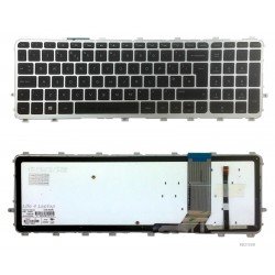 Klaviatūra HP Envy 15-J 17-J UK su sidabriniu rėmeliu su apšvietimu Klaviatūra HP Envy 15-J 17-J UK su sidabriniu rėmeliu su apšvietimu