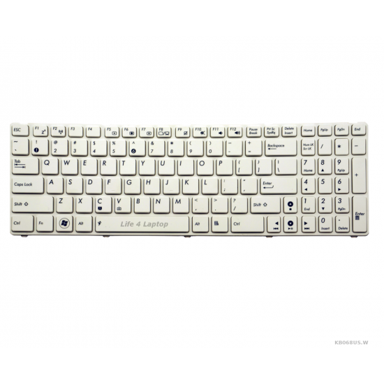 Klaviatūra Asus K52 K53 X55 A52 F75 US balta